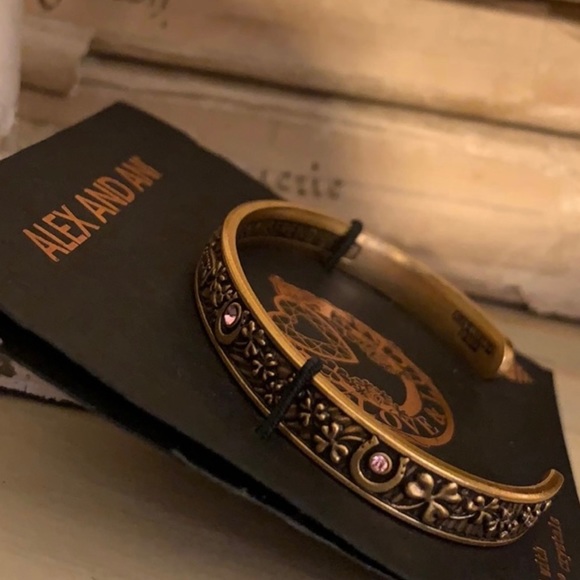 NEW Alex & Ani Fortune's Favor Cuff in Rafaelian Gold - Picture 3 of 8